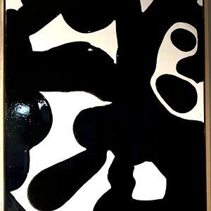 Black and White Abstract Painting with Resin 1